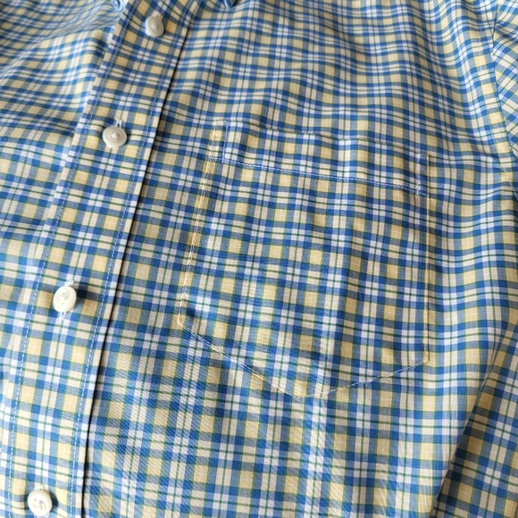 LL Beak Wrinkle Free Blue and Yellow Men's Button Up Dress Shirt Size S NWT - Picture 11 of 12